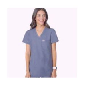 Figs heather denim Catarina scrub top - medium